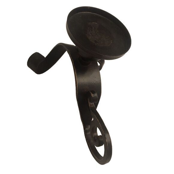 PIER 1 RUSTIC SCROLL PILLAR‎ CANDLE HOLDERS  HEAVY DUTY METAL SET OF TWO - Picture 7 of 11